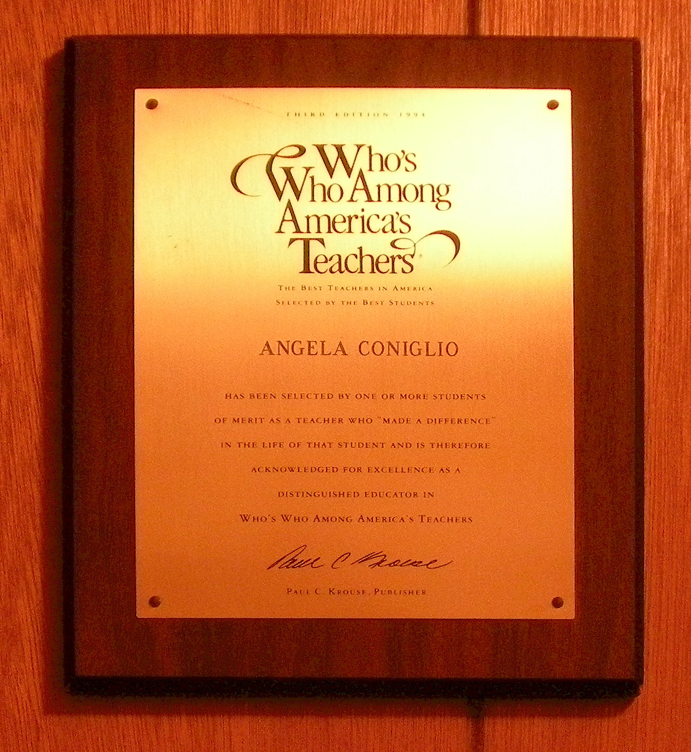 Angela's Awards